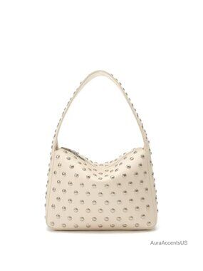 Y2K Studded Shoulder Bag Women's Padded Handbag PU Leather Purse